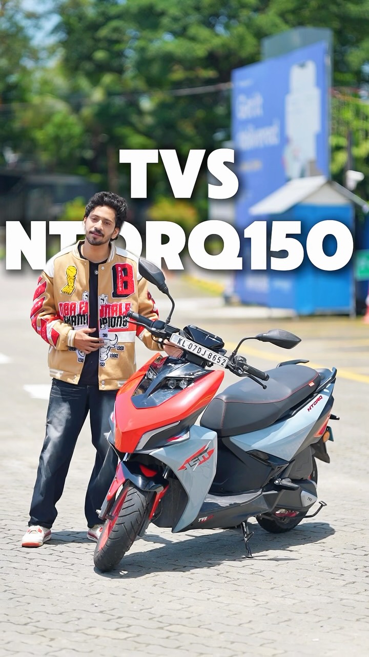 Instagram reel still from @mahir_shanz___ for the TVS NTORQ 150 Kerala campaign